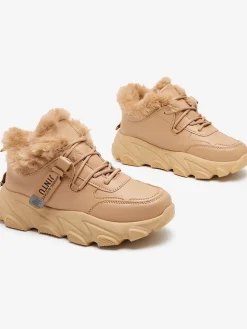 Hot Sportowe sneakersy damskie z futerkiem Nonuas Damskie Śniegowce|Ocieplane