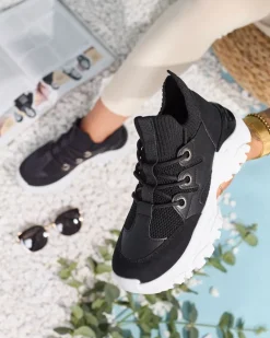 Hot Sportowe sneakersy damskie w kolorze czarno Hasola Damskie Bieganie, Ćwiczenia I Trening|Sneakersy