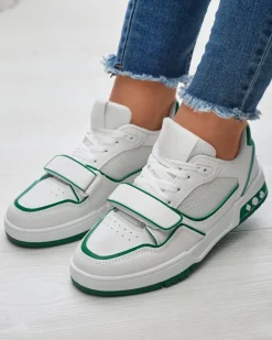 Sale Sportowe sneakersy damskie w biało- m kolorze Xirrat Damskie Sneakersy