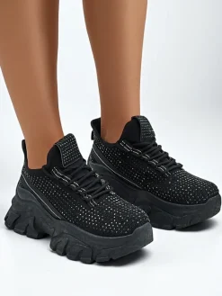 New Sportowe sneakersy damskie z cyrkoniami Blysco Damskie Sneakersy