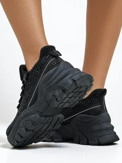 New Sportowe sneakersy damskie z cyrkoniami Blysco Damskie Sneakersy