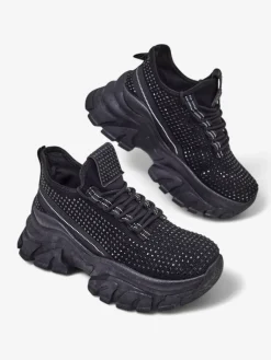 New Sportowe sneakersy damskie z cyrkoniami Blysco Damskie Sneakersy