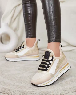 Best Sportowe sneakersy damskie na koturnie Abitta Damskie Sneakersy