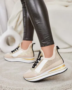 Best Sportowe sneakersy damskie na koturnie Abitta Damskie Sneakersy