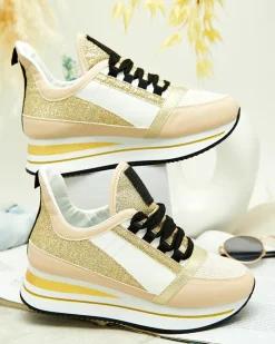 Best Sportowe sneakersy damskie na koturnie Abitta Damskie Sneakersy