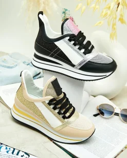 Best Sportowe sneakersy damskie na koturnie Abitta Damskie Sneakersy