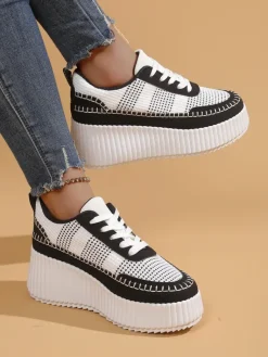 Sportowe sneakersy damskie na platformie Siserra Damskie Sneakersy