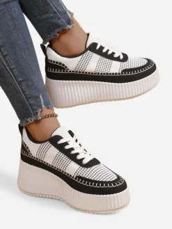 Sportowe sneakersy damskie na platformie Siserra Damskie Sneakersy