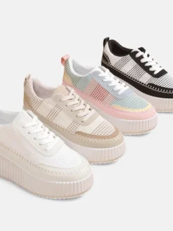 Sportowe sneakersy damskie na platformie Siserra Damskie Sneakersy