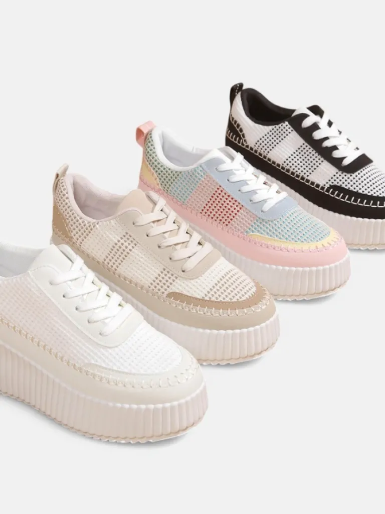 Sportowe sneakersy damskie na platformie Siserra Damskie Sneakersy