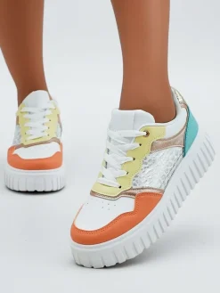 Sale Sportowe sneakersy damskie na platformie Panterr Damskie Sneakersy