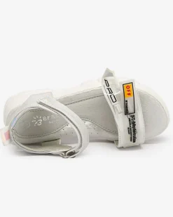 Sale Srebrne błyszczące sandałki dziewczęce Lorij Dziewczęce