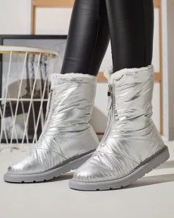 Best Srebrne damskie buty a'la śniegowce Tirigga Śniegowce