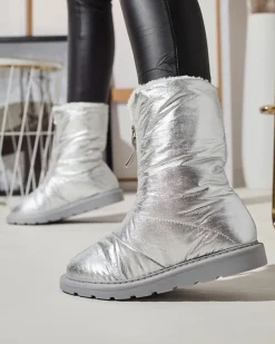 Best Srebrne damskie buty a'la śniegowce Tirigga Śniegowce