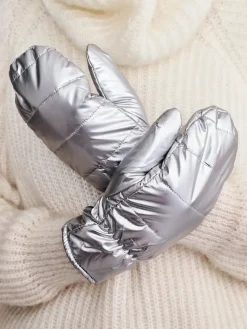 Sale Srebrne rękawiczki damskie Damskie Rękawiczki