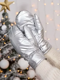 Sale Srebrne rękawiczki damskie Damskie Rękawiczki