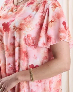 Outlet Sukienka damska do kolana z printem i falbanką w kolorze m Sukienki Letnie|Sukienki Krótkie