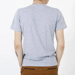 Best Szara bawełniana koszulka męska z printem Bluzki