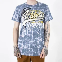 Hot Szara bawełniana koszulka męska z printem Bluzki