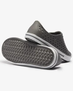 Szare ażurowe dziecięce gumowe trampki Jiteri Chłopięce|Dziewczęce