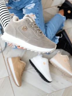 Best Szare buty sportowe damskie z ociepleniem Lahho Damskie Ocieplane|Sneakersy