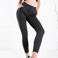 Sale Szare damskie gładkie tregginsy Legginsy / Tregginsy