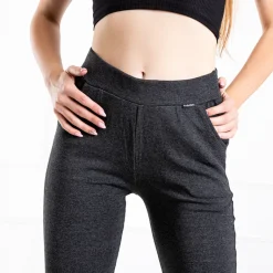 Sale Szare damskie gładkie tregginsy Legginsy / Tregginsy