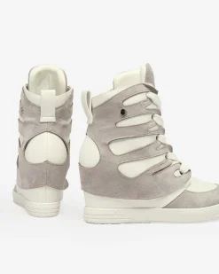 Outlet Szare damskie sportowe botki na koturnie Pamstinsa Damskie Botki Bez Ocieplenia|Botki Na Koturnie