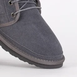 Online Szare dziecięce krótkie sznurowane śniegowce Tibilis Chłopięce|Dziewczęce