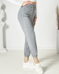 Sale Szare spodnie damskie typu dresy Spodnie Dresowe|Spodnie Materiałowe