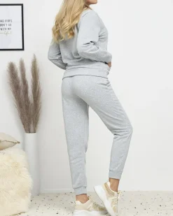 Outlet Szary damski ocieplany komplet dresowy Damskie Komplety Damskie