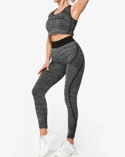 Hot Szary damski komplet sportowy z mi wstawkami Damskie Legginsy / Tregginsy|Komplety Damskie