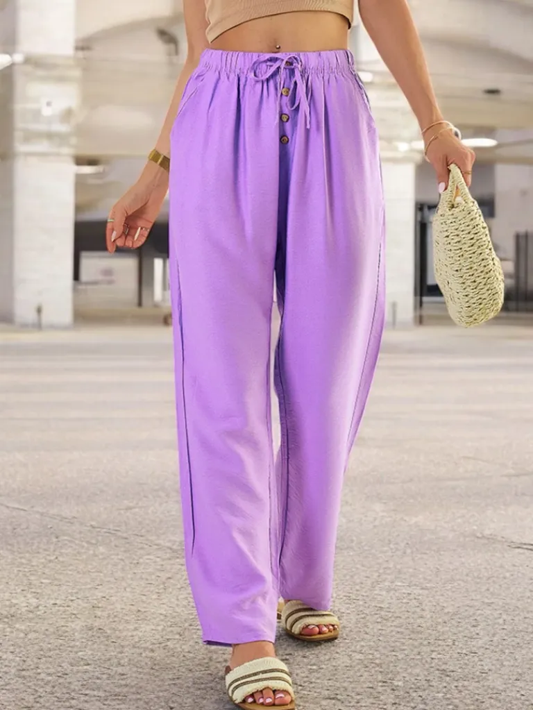 Best Szerokie spodnie damskie materiałowe Spodnie Materiałowe