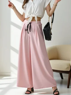 New Szerokie spodnie damskie Spodnie Materiałowe