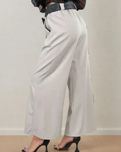 Outlet Szerokie spodnie damskie Spodnie Materiałowe