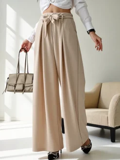 Szerokie spodnie damskie Spodnie Materiałowe