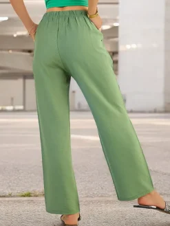 Best Szerokie spodnie damskie materiałowe Spodnie Materiałowe