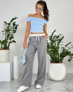 Szerokie spodnie damskie Spodnie Materiałowe