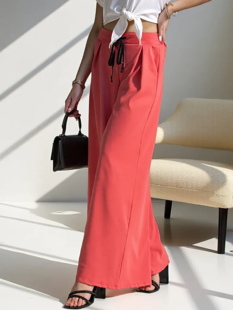 Best Szerokie spodnie damskie Spodnie Materiałowe