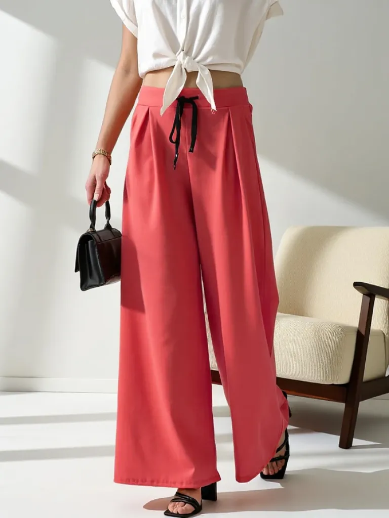 Best Szerokie spodnie damskie Spodnie Materiałowe