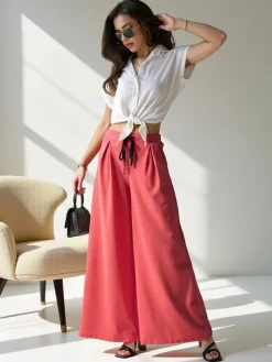 Best Szerokie spodnie damskie Spodnie Materiałowe