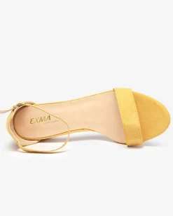 Clearance Żółte damskie sandały na słupku Nelino Buty Na Wielkie Wyjście|Sandały Na Słupku