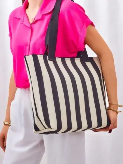 New Torebka materiałowa Stripe Daily Damskie Materiałowe