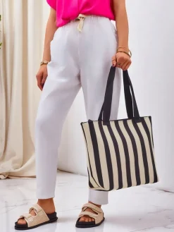 New Torebka materiałowa Stripe Daily Damskie Materiałowe