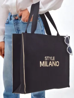 New Torebka materiałowa Style Milano Damskie Materiałowe