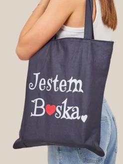 New Torebka materiałowa Jestem Boska Damskie Materiałowe