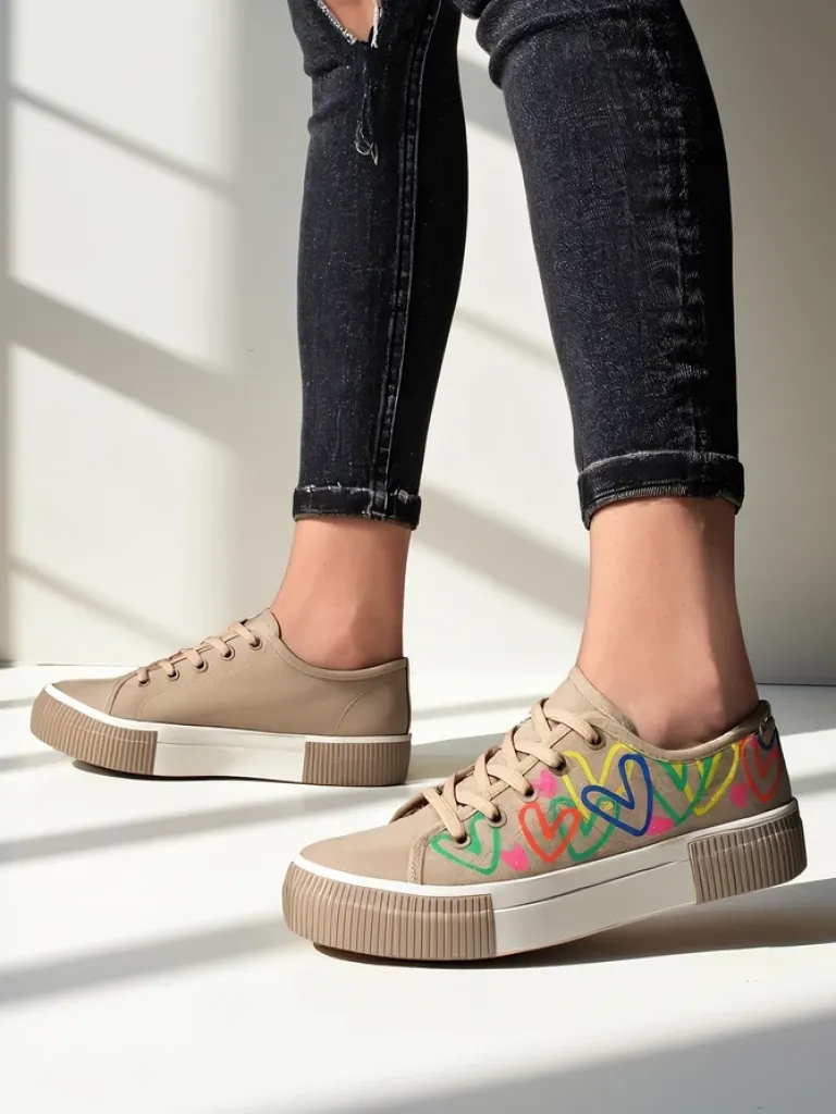 Trampki damskie z printem Sercess Trampki