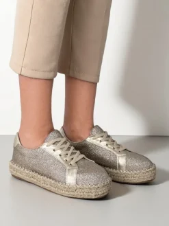 Best Trampki damskie z brokatem Sercele Trampki