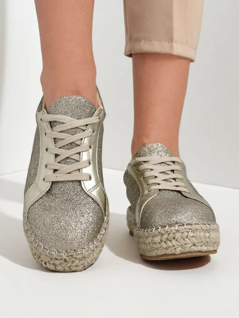 Best Trampki damskie z brokatem Sercele Trampki