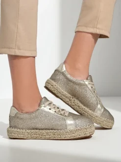 Best Trampki damskie z brokatem Sercele Trampki